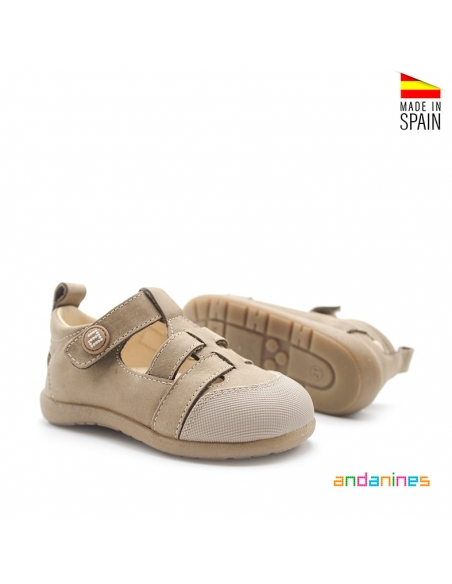 Zapatos de piel barefoot taupe