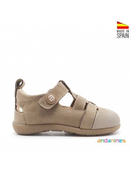 Sandalias barefoot niño taupe