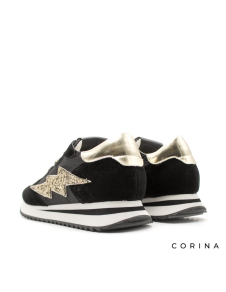 Zapatillas Negras Glitter Mujer