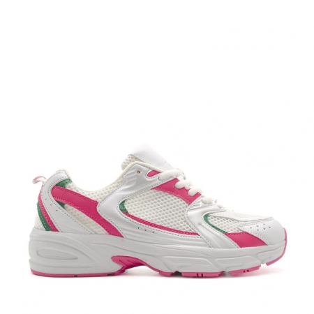 Zapatillas Retro Mujer Blanco Rosa