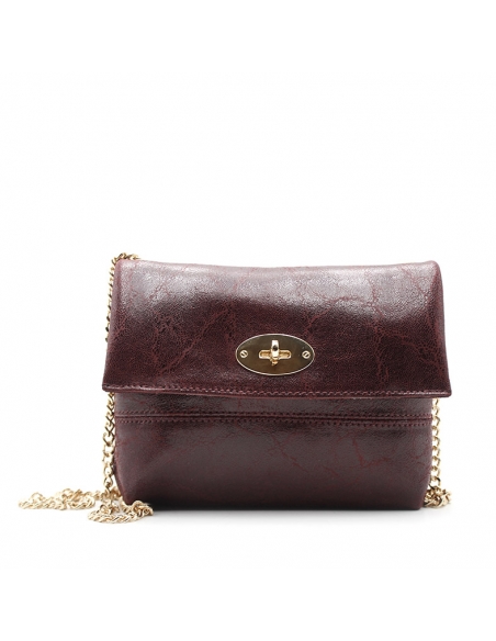 bolso de piel burdeos