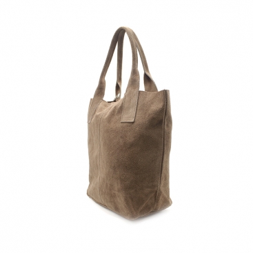 Bolso shopper taupe de piel