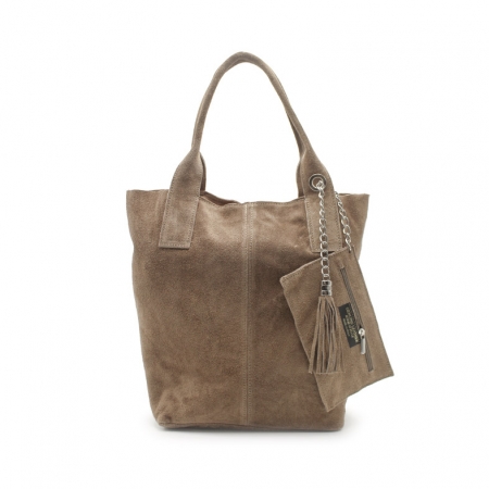 Bolso taupe de ante