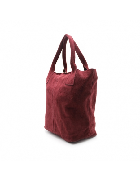 Bolso de piel burdeos para mujer