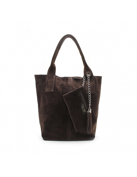 Bolso marrón de piel auténtica