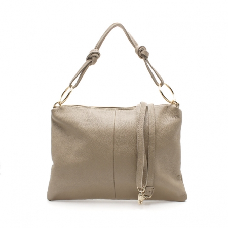 bolso chic beige piel