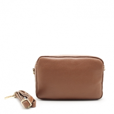 bolso camel de piel