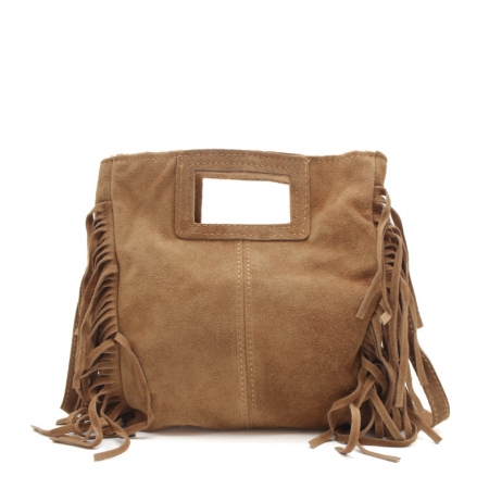 bolso serraje camel flecos