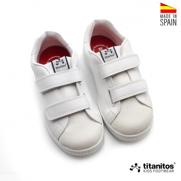 Zapatillas velcro niño piel blanca