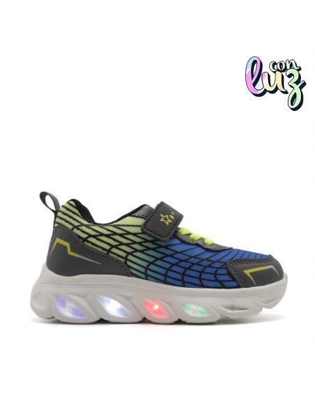 Deportivas Con Luces Niño Velcro
