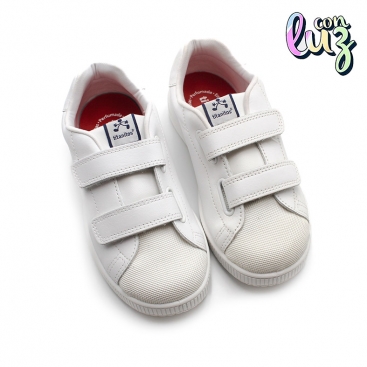 Zapatillas velcro niño piel blanca