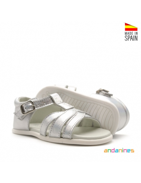 Sandalias Andanines Niña Plateadas