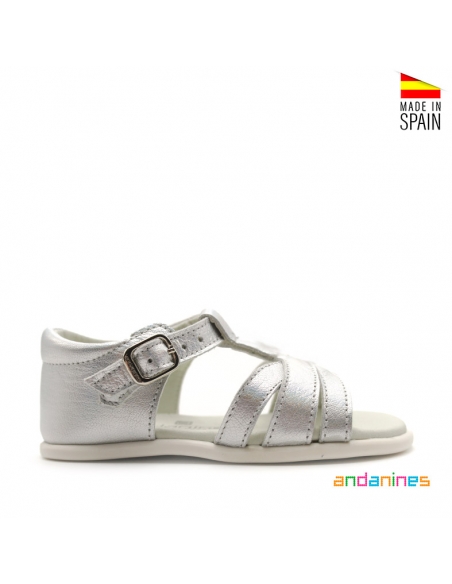 Sandalias Respetuosas Plateadas Niña