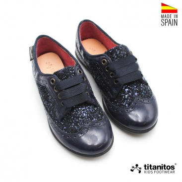 blucher charol azul niña