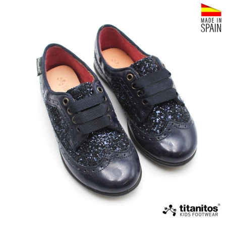 blucher charol azul niña