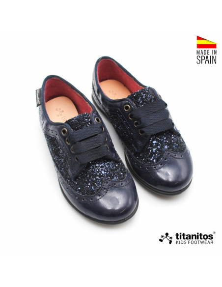 blucher charol azul niña