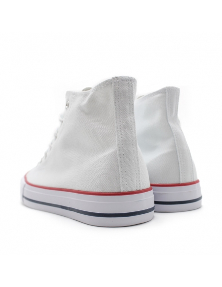 Botín blanco de lona unisex vista trasera