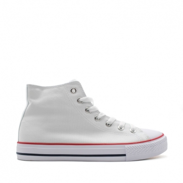 Botín CV blanco de lona unisex