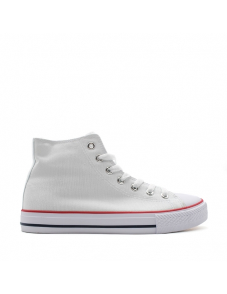 Botín CV blanco de lona unisex