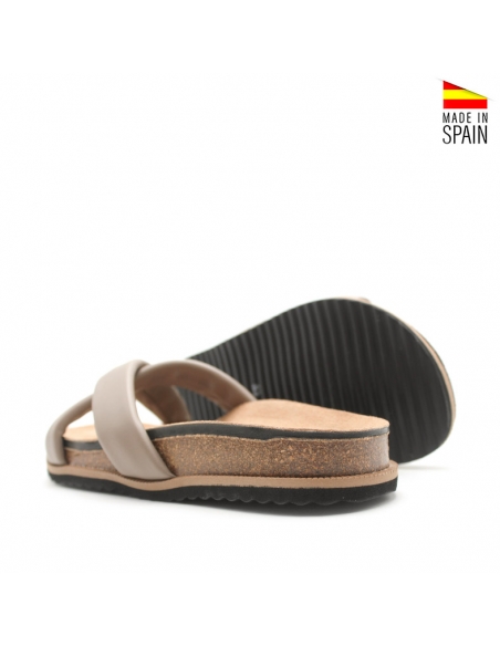 sandalia taupe mujer