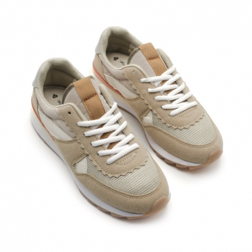 deportiva casual beige mujer