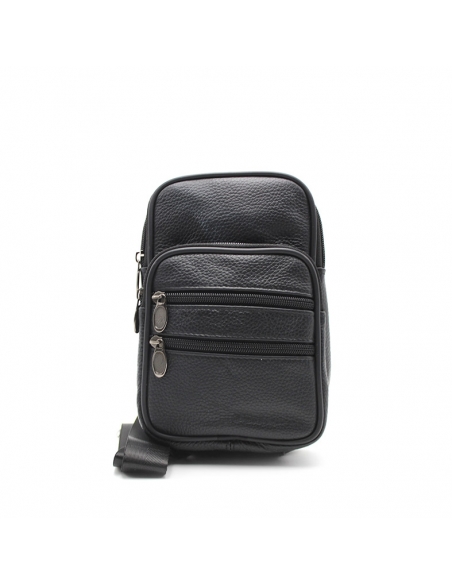 Bandolera pequeña cuero negra