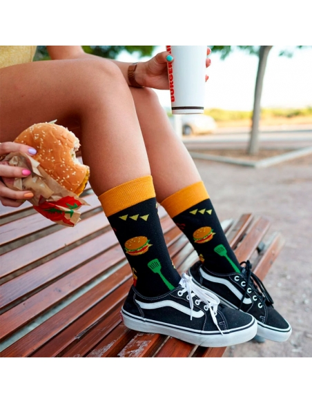 Calcetines algodón hamburguesas diseño divertido