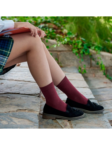 Calcetines Uniforme burdeos