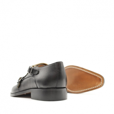 Zapato monkstrap corte bajo negro