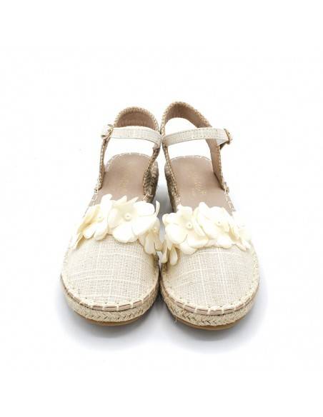 alpargatas de ceremonia para niña con flores