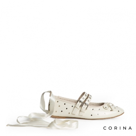 Bailarinas blancas tachuelas