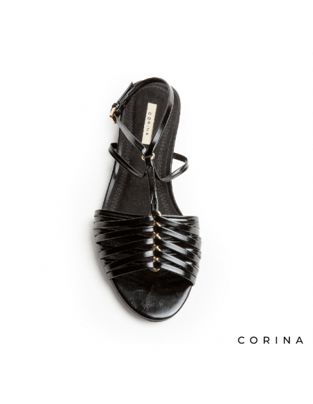 sandalias negras mujer planas​