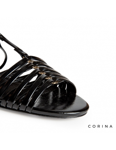 sandalias mujer negras planas​