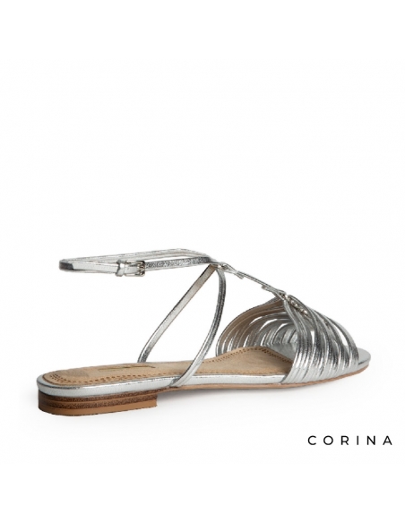 sandalia plana plata​