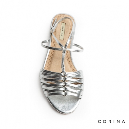 Sandalias plateadas Planas