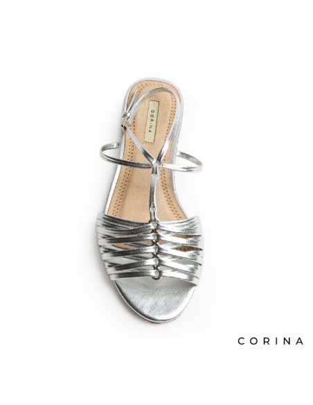 Sandalias plateadas Planas