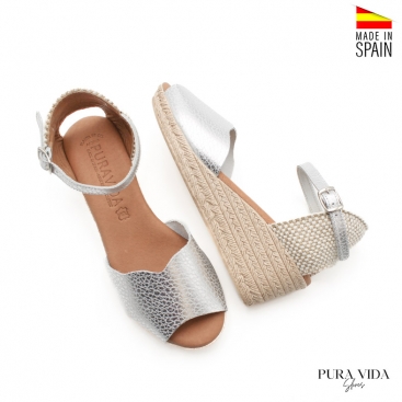 sandalias cuña metalizadas​