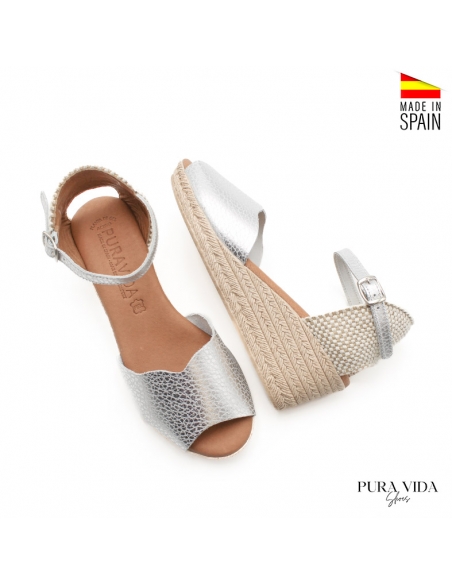 sandalias cuña metalizadas​