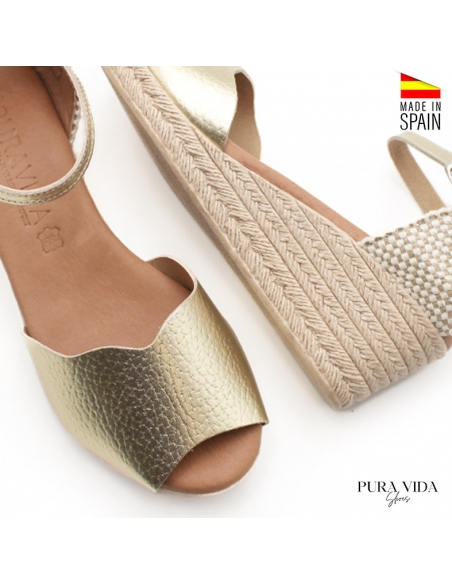 cuñas mujer doradas