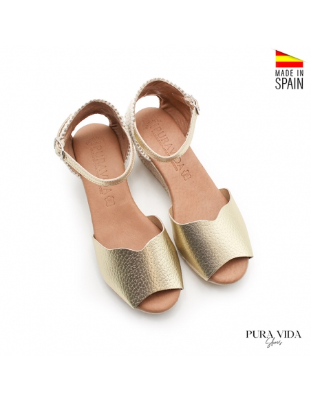 cuñas mujer doradas