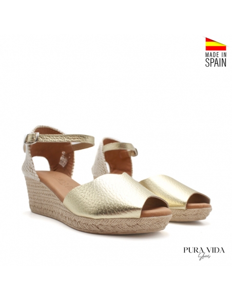 cuñas metalizadas oro