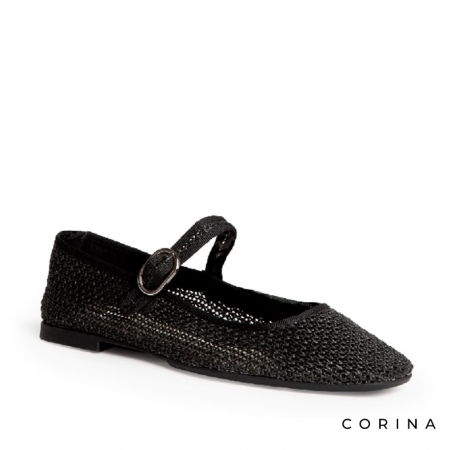 Calzado negro efecto ganchillo