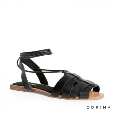 Sandalias atadas negras