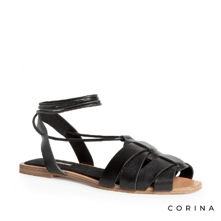 Sandalias atadas negras