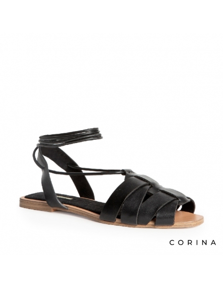 Sandalias atadas negras