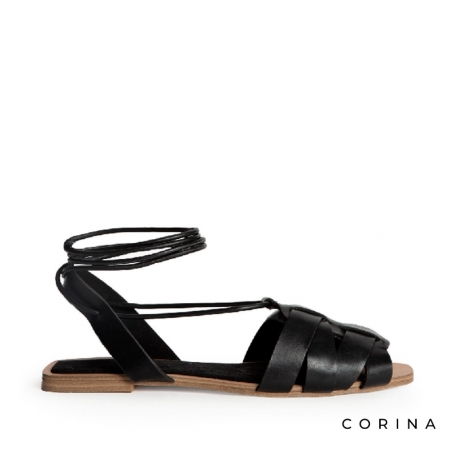 Sandalias de piel negras mujer