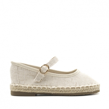 Alpargatas lino beige mujer