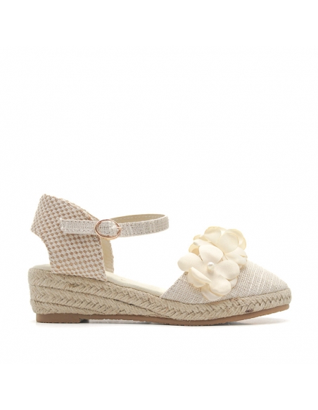 alpargatas de comunión para niña en color beige