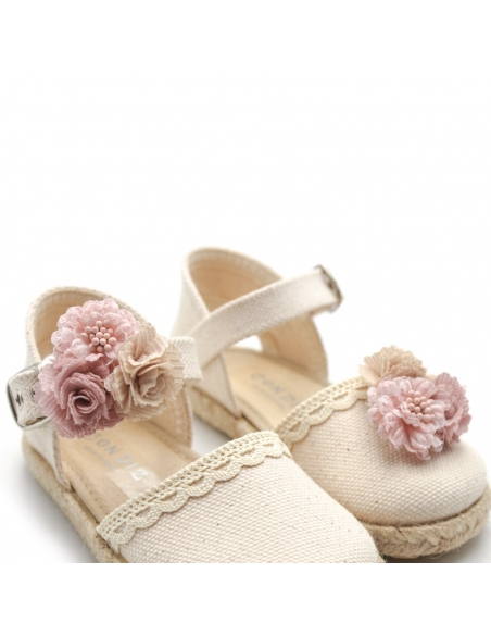 Mini flores de tela en rosa