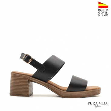 sandalias negras piel mujer​